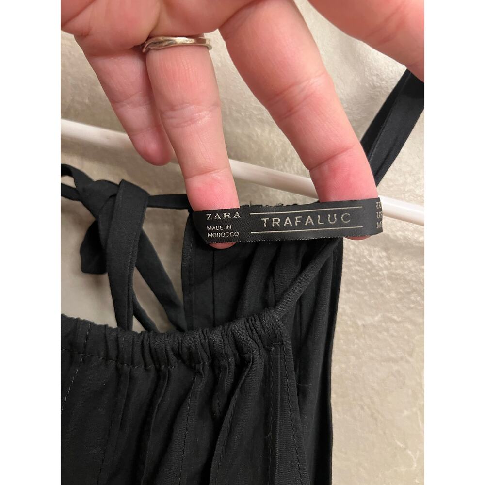 Zara Trafaluc Black Halter Open Back Cutout Midi Dress Small - Picture 11 of 16